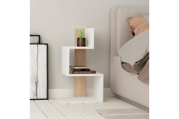 Sidebord Veyaie Hvit / Eik - Hvit - Møbler - Bord - Avlastningsbord & sidobord - Lampebord & sidebord