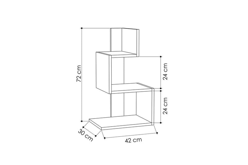 Sidebord Veyaie Hvit / Eik - Hvit - Møbler - Bord - Avlastningsbord & sidobord - Lampebord & sidebord