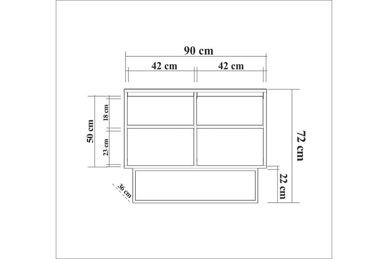 Sidebord Viazuri 90 cm - Mørkebrun/Svart - Konsollbord & gangbord - Avlastningsbord & sidobord - Entreoppbevaring