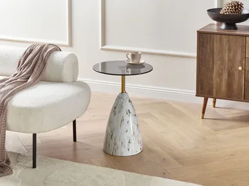 Sidebord Wabby - Hvit marmor - Møbler - Bord - Avlastningsbord & sidobord - Brettbord og småbord