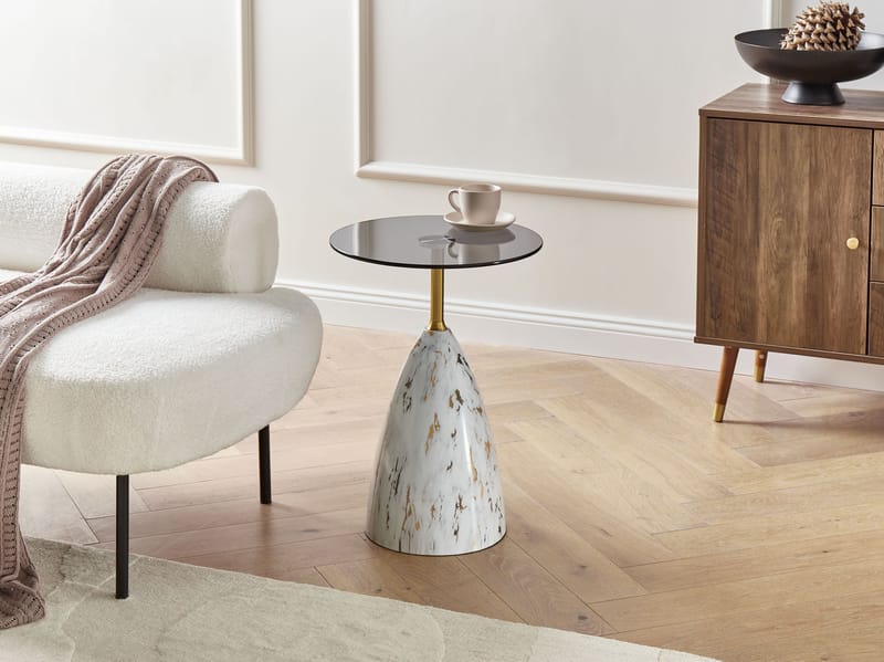Sidebord Wabby - Hvit marmor - Møbler - Bord - Avlastningsbord & sidobord - Brettbord og småbord