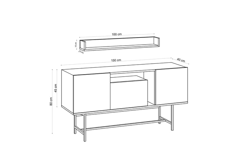 Sidebord Waleila 150 cm - Konsollbord & gangbord - Avlastningsbord & sidobord - Entreoppbevaring