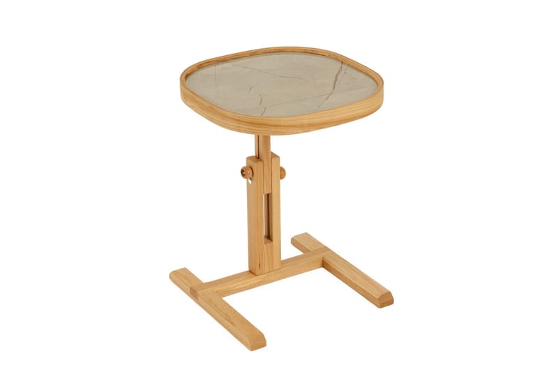 Sidebord Wallxpert Opus Kare (42 x 43 x 42 cm) Eik Grå Marmor - Eik og grå marmor - Møbler - Bord - Avlastningsbord & sidobord - Brettbord og småbord