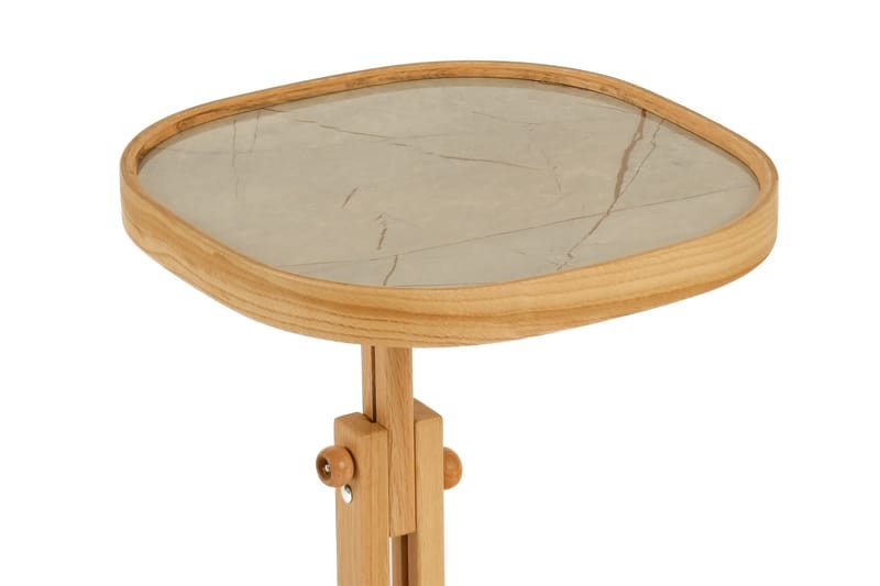 Sidebord Wallxpert Opus Kare (42 x 43 x 42 cm) Eik Grå Marmor - Eik og grå marmor - Møbler - Bord - Avlastningsbord & sidobord - Brettbord og småbord