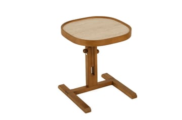 Sidebord Wallxpert Opus Kare (42 x 43 x 42 cm) Valnøtt Travertin - Valnøtt og travertin - Møbler - Bord - Avlastningsbord & sidobord - Brettbord og småbord