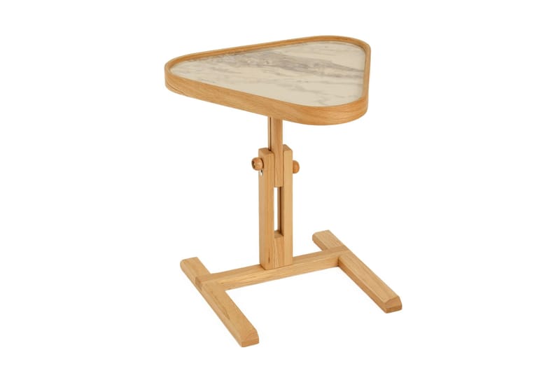 Sidebord Wallxpert Opus Ucgen (46 x 43 x 46 cm) Eik Hvit Marmor - Eik og hvit marmor - Møbler - Bord - Avlastningsbord & sidobord - Brettbord og småbord