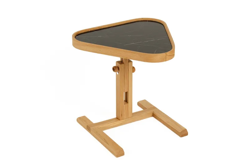 Sidebord Wallxpert Opus Ucgen (46 x 43 x 46 cm) Eik Svart Marmor - Eik og svart marmor - Møbler - Bord - Avlastningsbord & sidobord - Brettbord og småbord