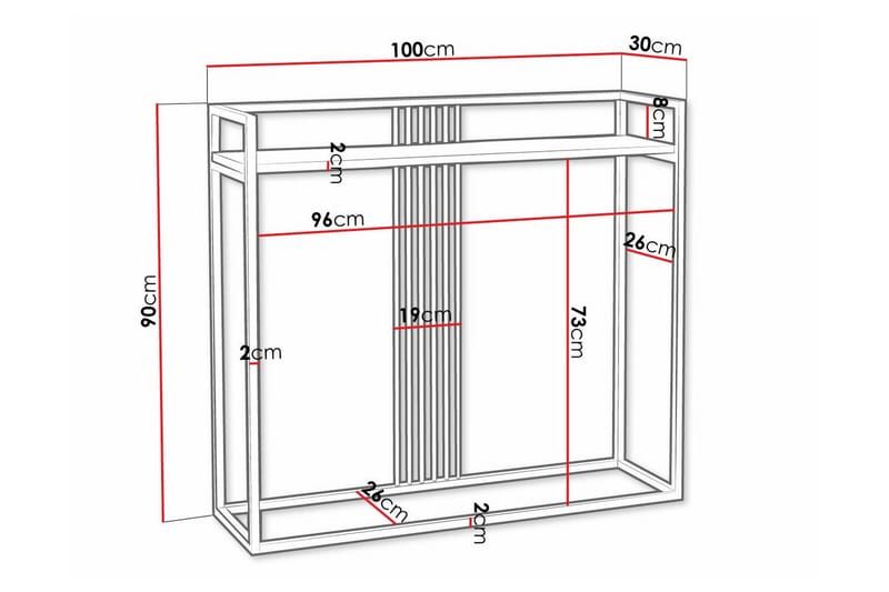 Sidebord Wardner 100 cm - Hvid - Lampebord & sidebord - Brettbord og småbord