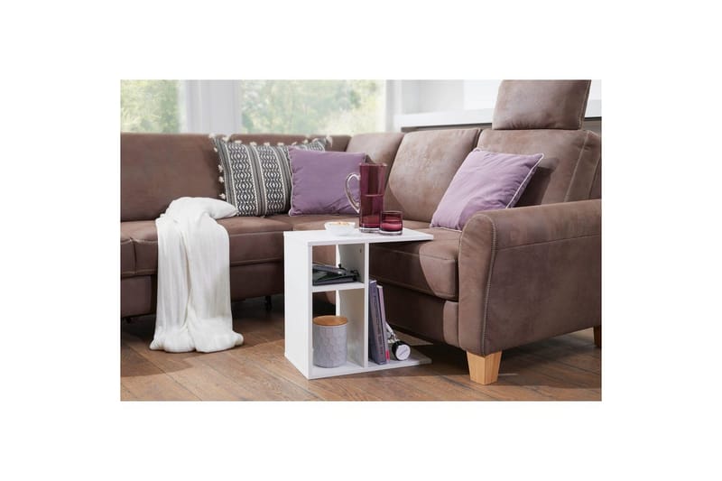 Sidebord Wohnling foliert sponplate 50 cm, moderne loftstil Hvit - Hvit - Møbler - Bord - Avlastningsbord & sidobord - Lampebord & sidebord