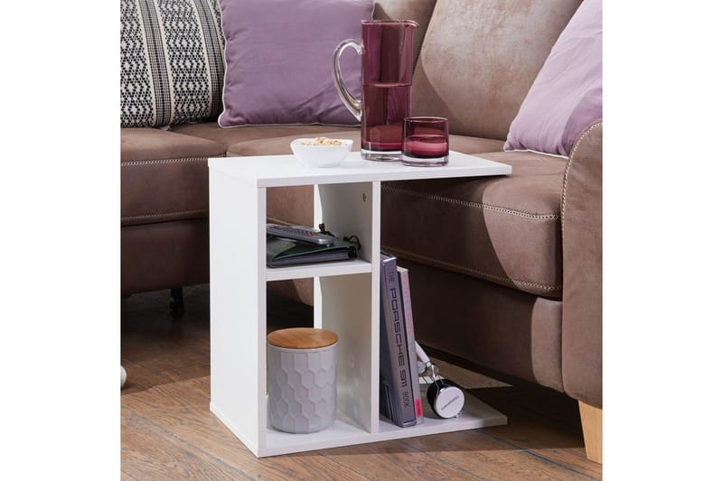 Sidebord Wohnling foliert sponplate 50 cm, moderne loftstil Hvit - Hvit - Møbler - Bord - Avlastningsbord & sidobord - Lampebord & sidebord
