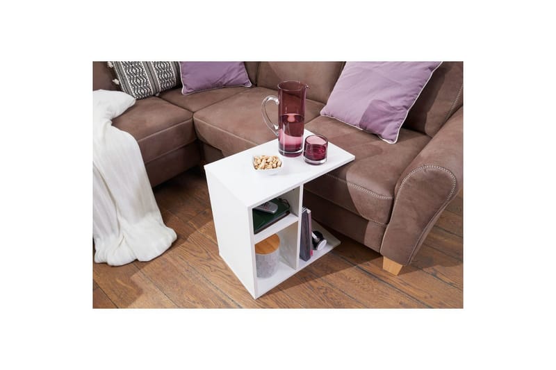 Sidebord Wohnling foliert sponplate 50 cm, moderne loftstil Hvit - Hvit - Møbler - Bord - Avlastningsbord & sidobord - Lampebord & sidebord