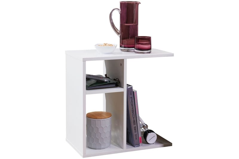 Sidebord Wohnling foliert sponplate 50 cm, moderne loftstil Hvit - Hvit - Møbler - Bord - Avlastningsbord & sidobord - Lampebord & sidebord