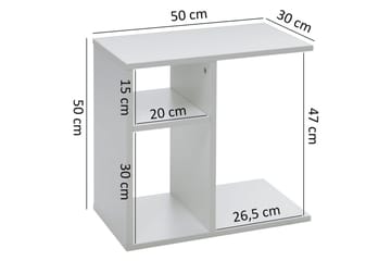 Sidebord Wohnling foliert sponplate 50 cm, moderne loftstil Hvit - Hvit - Møbler - Bord - Avlastningsbord & sidobord - Lampebord & sidebord