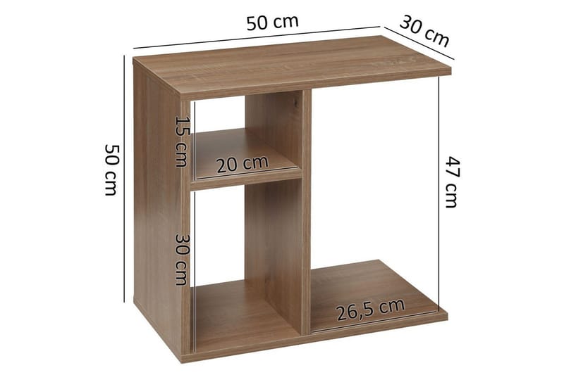 Sidebord Wohnling foliert sponplate 50 cm, moderne loftstil Sonoma - Sonoma - Møbler - Bord - Avlastningsbord & sidobord - Lampebord & sidebord