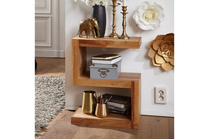 Sidebord Wohnling Heltre, S kube, landlig stil Akasie - Akasie - Møbler - Bord - Avlastningsbord & sidobord - Lampebord & sidebord