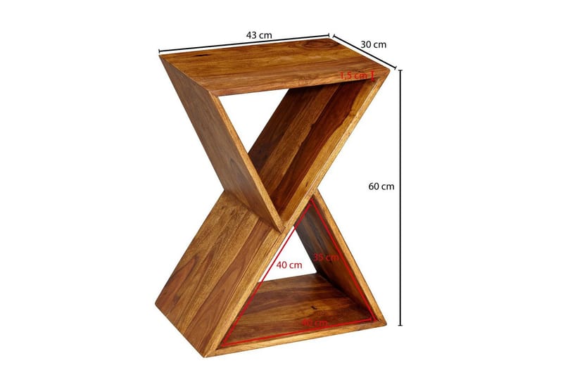 Sidebord Wohnling Heltre X-form med lagringsplass landstil - Møbler - Bord - Avlastningsbord & sidobord - Brettbord og småbord