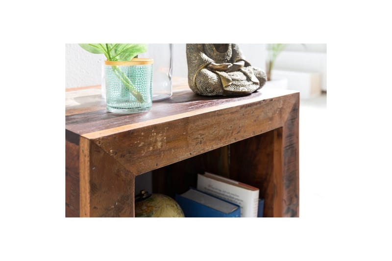 Sidebord Wohnling Massivt resirkulert treverk Kolkutta kube industriell - Møbler - Bord - Avlastningsbord & sidobord - Lampebord & sidebord