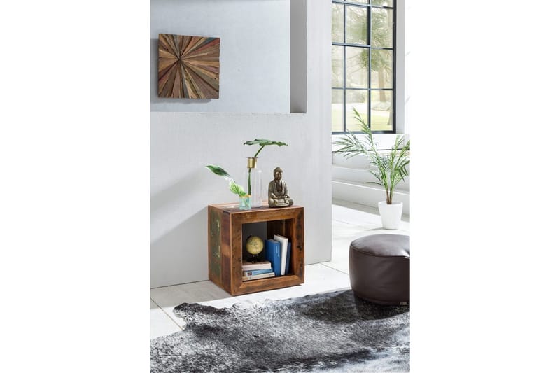 Sidebord Wohnling Massivt resirkulert treverk Kolkutta kube industriell - Møbler - Bord - Avlastningsbord & sidobord - Lampebord & sidebord