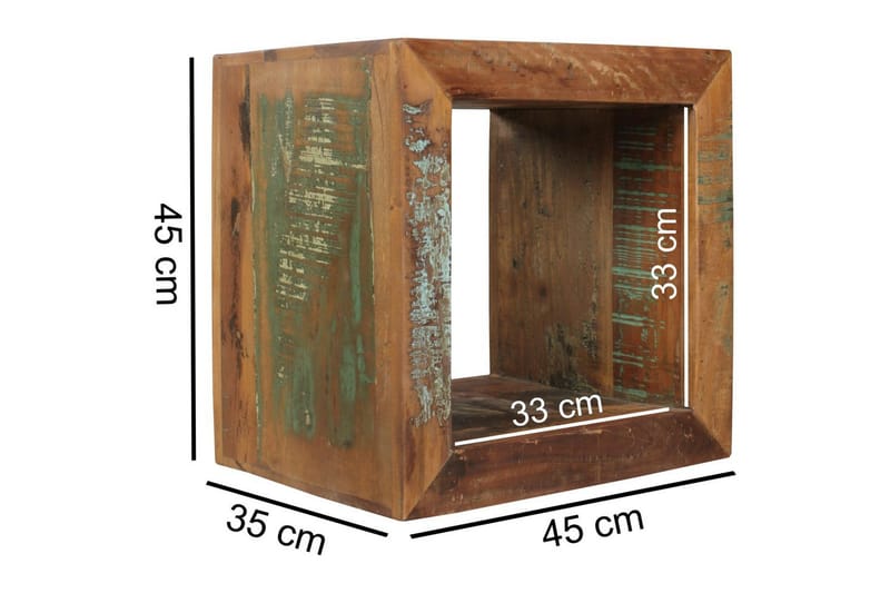 Sidebord Wohnling Massivt resirkulert treverk Kolkutta kube industriell - Møbler - Bord - Avlastningsbord & sidobord - Lampebord & sidebord