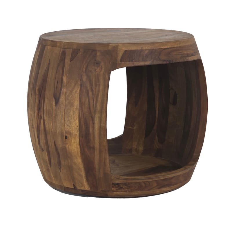 Sidebord Wohnling Massivt sheeshamtre, landlig stil - varm mørkebrun - Møbler - Bord - Avlastningsbord & sidobord - Brettbord og småbord