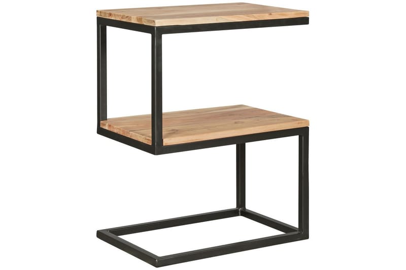Sidebord Wohnling Massivt tre, S Cube, metallramme i landlig stil Akasie - Akasie - Møbler - Bord - Avlastningsbord & sidobord - Lampebord & sidebord
