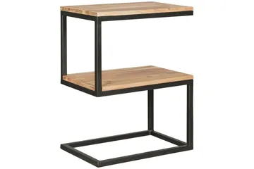 Sidebord Wohnling Massivt tre, S Cube, metallramme i landlig stil Akasie - Akasie - Møbler - Bord - Avlastningsbord & sidobord - Brettbord og småbord