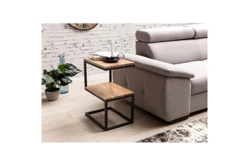 Sidebord Wohnling Massivt tre, S Cube, metallramme i landlig stil Akasie - Akasie - Møbler - Bord - Avlastningsbord & sidobord - Brettbord og småbord