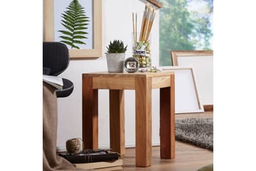 Sidebord Wohnling massivt tre 35x35cm med trebente bein, landlig stil Akasie - Akasie - Møbler - Bord - Avlastningsbord & sidobord - Brettbord og småbord