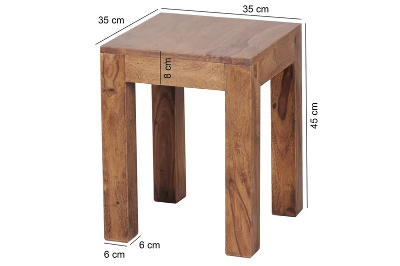 Sidebord Wohnling massivt tre 35x35cm med trebente bein, landlig stil Rosentre - Rosentre - Møbler - Bord - Avlastningsbord & sidobord - Brettbord og småbord