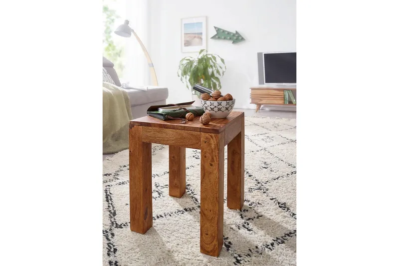 Sidebord Wohnling massivt tre 35x35cm med trebente bein, landlig stil Rosentre - Rosentre - Møbler - Bord - Avlastningsbord & sidobord - Brettbord og småbord