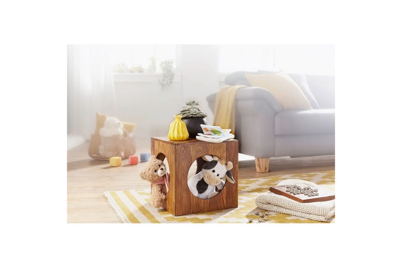 Sidebord Wohnling Massivt treverk kube lagringsplass landlig hus - Møbler - Bord - Avlastningsbord & sidobord - Lampebord & sidebord