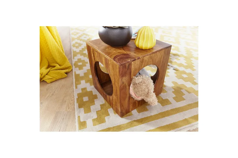 Sidebord Wohnling Massivt treverk kube lagringsplass landlig hus - Møbler - Bord - Avlastningsbord & sidobord - Lampebord & sidebord