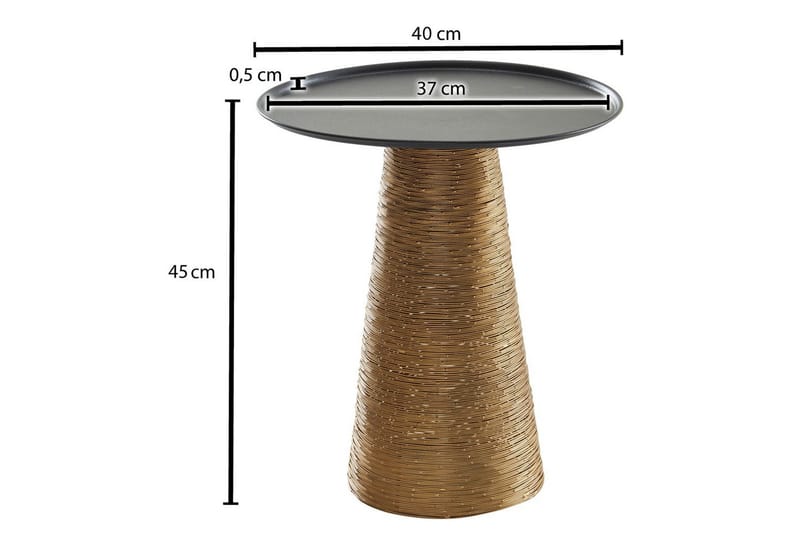 Sidebord Wohnling Metall Rund 40 cm Brettoptikk Bordplate Moderne - Møbler - Bord - Avlastningsbord & sidobord - Lampebord & sidebord