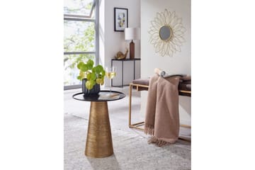 Sidebord Wohnling Metall Rund 40 cm Brettoptikk Bordplate Moderne - Møbler - Bord - Avlastningsbord & sidobord - Lampebord & sidebord