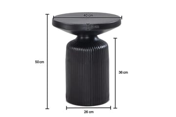 Sidebord Wohnling Metall Rund 40 cm Svart Hamret Utseende Industriell - Møbler - Bord - Avlastningsbord & sidobord - Lampebord & sidebord