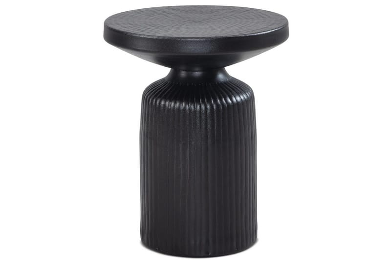 Sidebord Wohnling Metall Rund 40 cm Svart Hamret Utseende Industriell