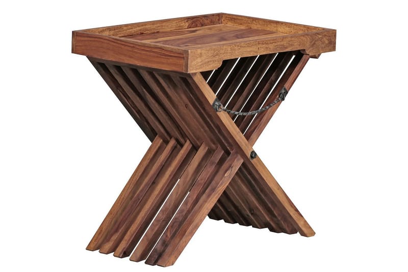 Sidebord Wohnling Rustikk heltre sammenleggbart kryssbensdesign landlig stil - Møbler - Bord - Avlastningsbord & sidobord - Brettbord og småbord
