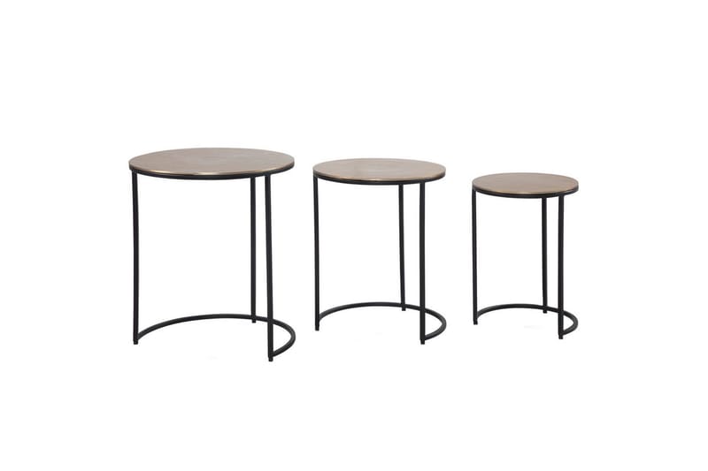 Sidebord Wohnling Sett med 3 runde metall med filigrane metallben industriell - Møbler - Bord - Avlastningsbord & sidobord - Lampebord & sidebord