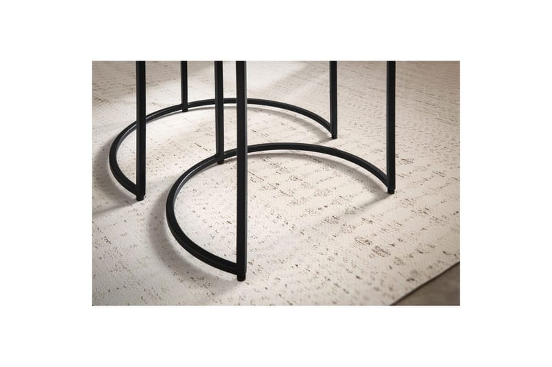 Sidebord Wohnling Sett med 3 runde metall med filigrane metallben industriell - Møbler - Bord - Avlastningsbord & sidobord - Lampebord & sidebord