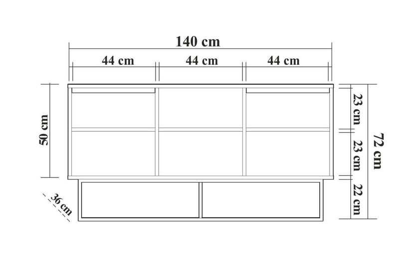 Sidebord Zela 140 cm - Mørkebrun/Svart - Konsollbord & gangbord - Avlastningsbord & sidobord - Entreoppbevaring