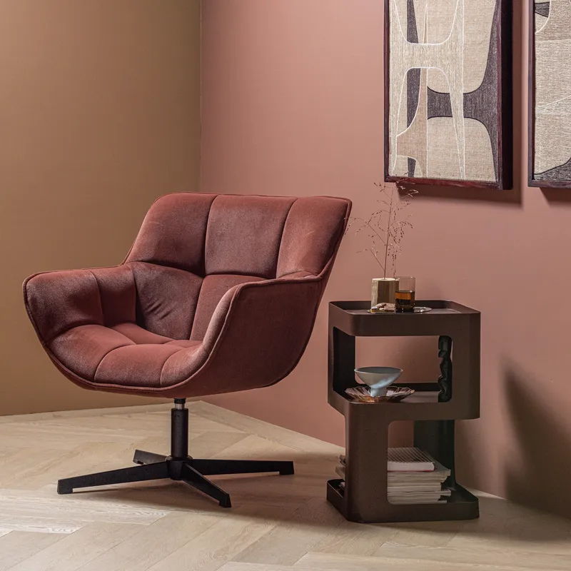 Sidebord/Nattbord Riv 35 cm, Lilla/Brun