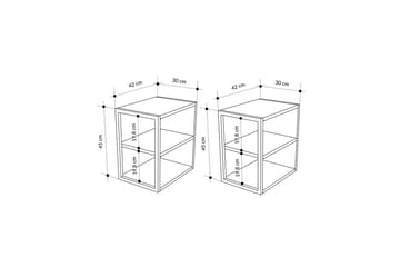 Sidebordsett Echo Retro Grå - Retro Grå - Møbler - Bord - Avlastningsbord & sidobord - Lampebord & sidebord