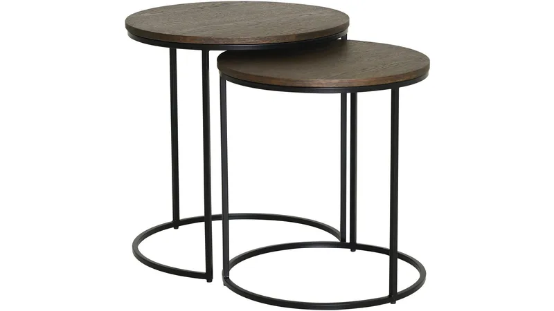 Sidebordsett Kapelvej Rund 49/45 cm, Brun