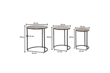 Sidobord & lampbord Wohnling Guld, Svart - Møbler - Bord - Avlastningsbord & sidobord - Settbord