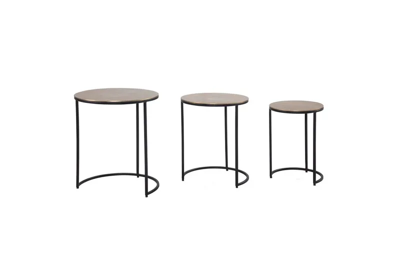 Sidobord & lampbord Wohnling Guld, Svart - Møbler - Bord - Avlastningsbord & sidobord - Settbord