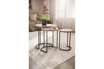 Sidobord & lampbord Wohnling Guld, Svart - Møbler - Bord - Avlastningsbord & sidobord - Settbord