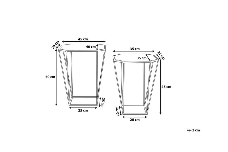 Sierra Avlastningsbord 2-pk 45 | 35 cm - Gull - Møbler - Bord - Avlastningsbord & sidobord