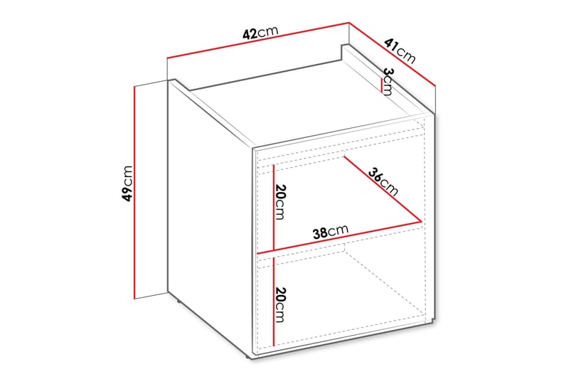 Sigmana Nattbord 42 cm - Brun - Møbler - Bord - Avlastningsbord & sidobord - Sengebord & nattbord