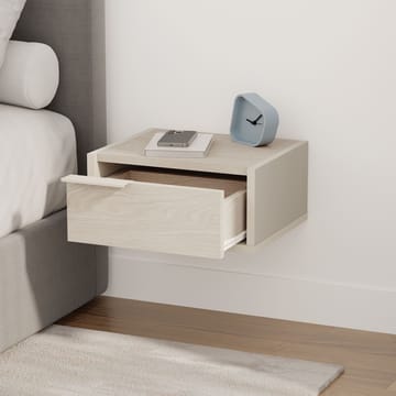 Silena Veggmontert Nattbord 40 cm med Tre- og Eikeutseende, Oppbevaring med Skuff - Beige - Møbler - Bord - Avlastningsbord & sidobord - Sengebord & nattbord