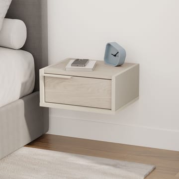 Silena Veggmontert Nattbord 40 cm med Tre- og Eikeutseende, Oppbevaring med Skuff - Beige - Møbler - Bord - Avlastningsbord & sidobord - Sengebord & nattbord